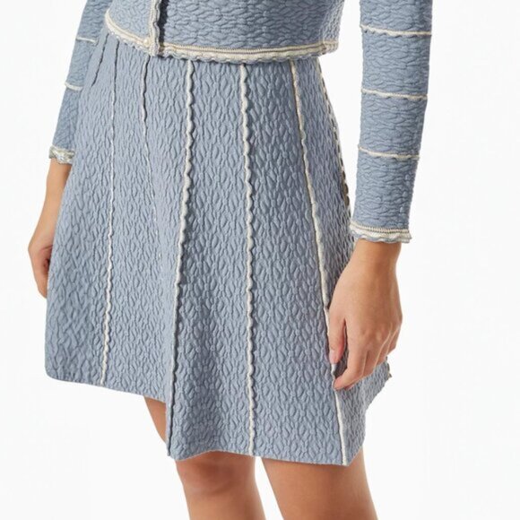 NWT Sandro Blue Cardigan/Skirt Set Size 0/XS - Picture 4 of 6